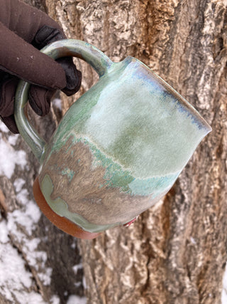 “Hobbiton” Handmade Pottery Mug with Mushrooms