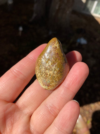 Gemstone Pottery Pendant - Unfurling