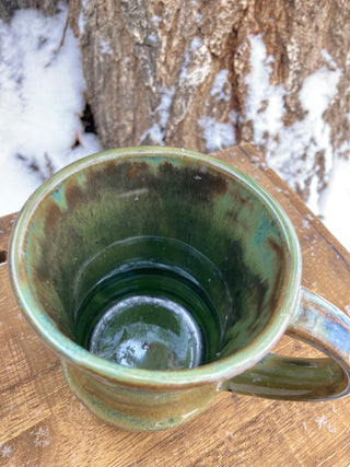 “Scent of the Pine” Handmade Pottery Mug with Mushrooms