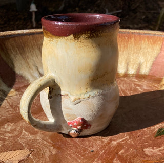 “Of the Earth” Handmade Pottery Mug with Mushrooms