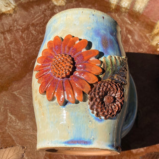 “Summer Bouquet” Handmade Pottery Mug with Flowers